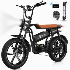 EVERCROSS TECH EK30 E-Bike, 48V 15AH Akku, 20″ x 4,0″ Reifen, 7-Gang Shimano