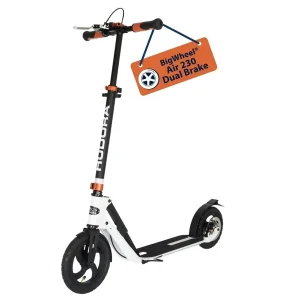 Hudora BigWheel Air 230 Dual Brake Scooter, 230 mm Luftreifen, höhenverstellbar, faltbar