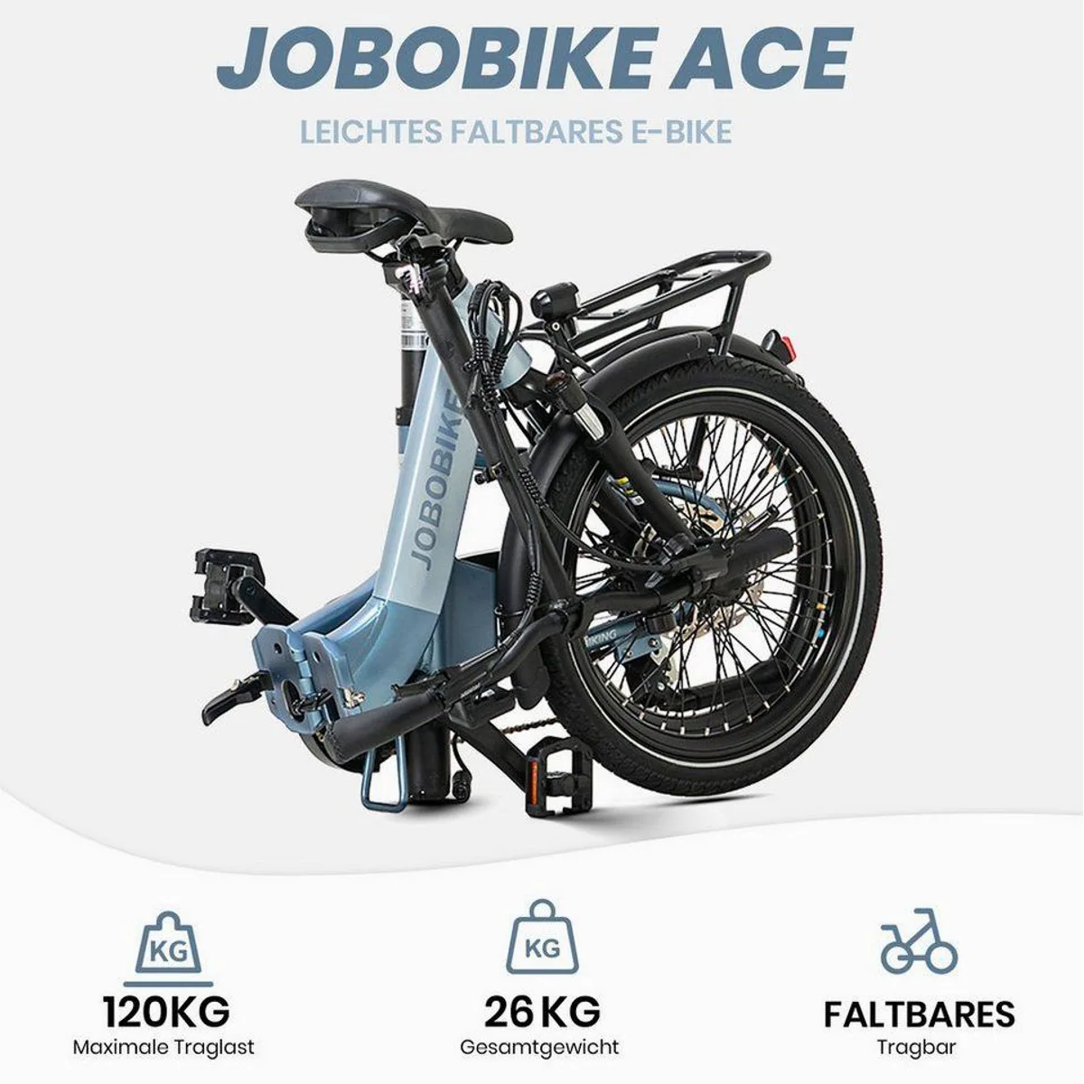 JOBOBIKE ACE Pro Klapprad, 250W Motor, 360Wh Akku, max. 100km — изображение 2