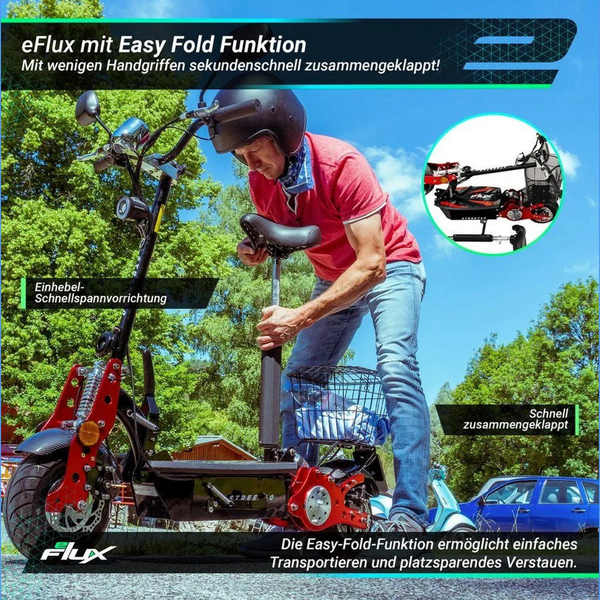 eFlux Street 40 E-Scooter, 800 Watt Motor, klappbar, Straßenzulassung — изображение 2