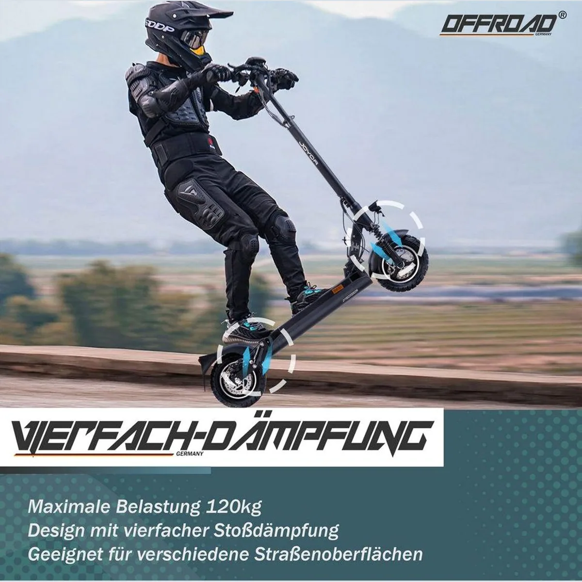 JOYOR Y8S E-Scooter, 10 Zoll, 1300Wh, 100km Reichweite — изображение 3