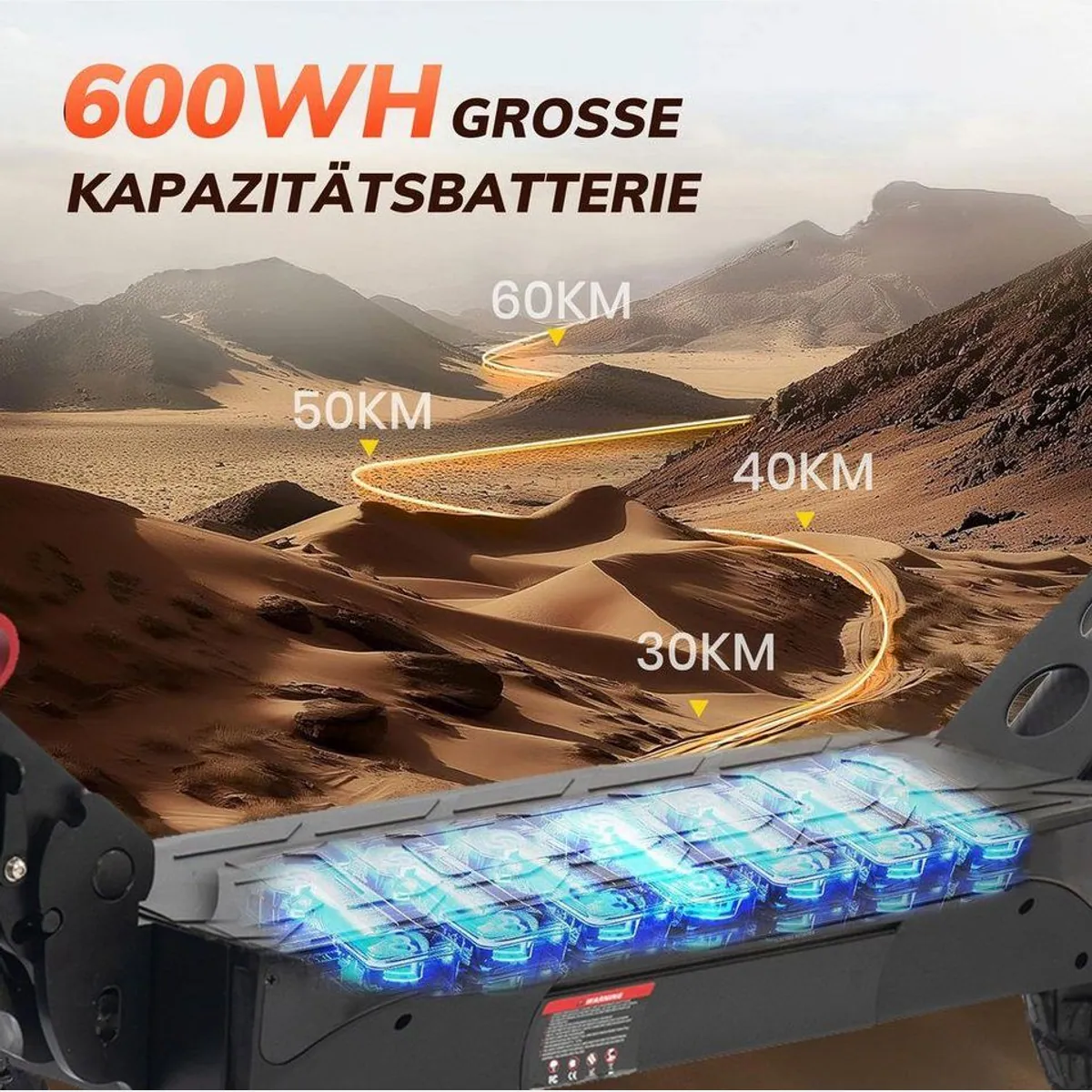 Leawin E-Scooter T4, klappbar, 60 km Reichweite, 500W Motor — изображение 3
