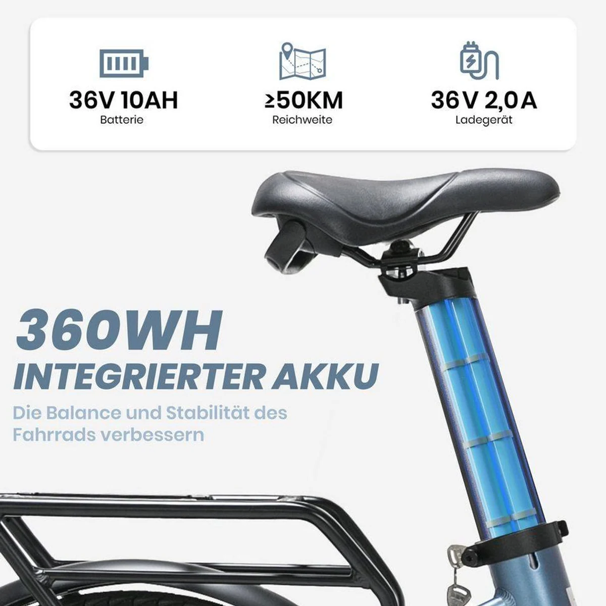 JOBOBIKE ACE Pro Klapprad, 250W Motor, 360Wh Akku, max. 100km — изображение 5